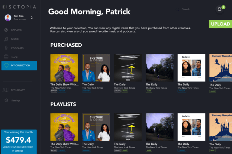 A streaming service for indie artists, podcasters, and creatives.