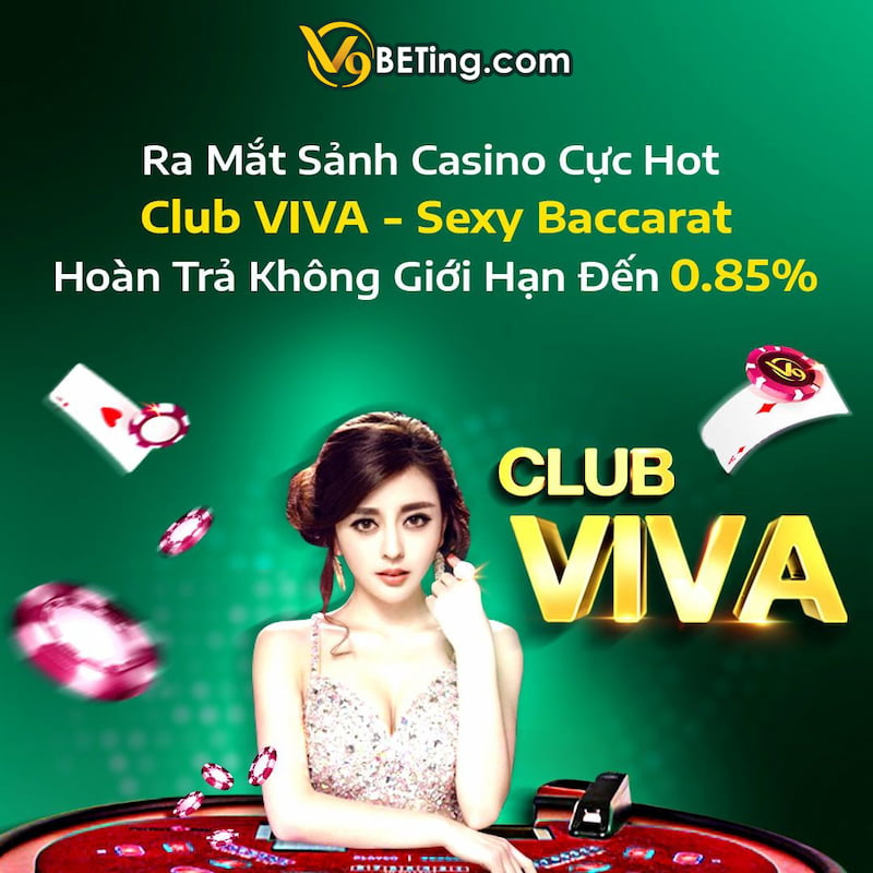 Sảnh Casino Club V9bet siêu chất, chơi là phất